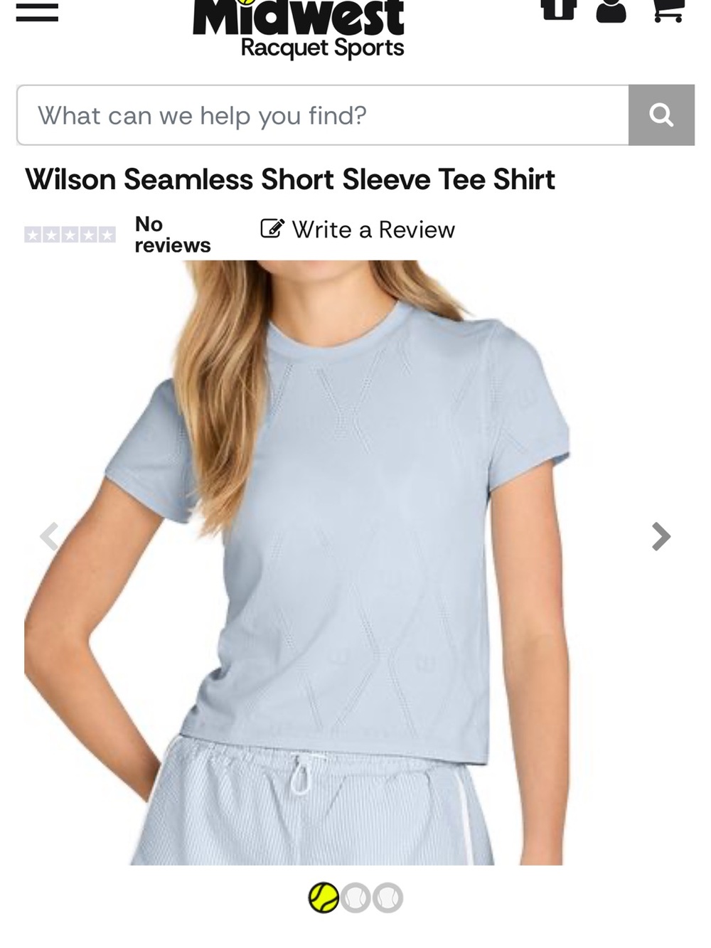 Wilson Seamless Short Sleeve Tee - Pale Blue
